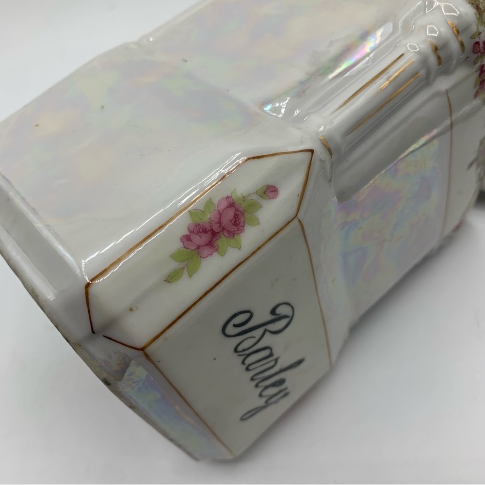 Vintage Hand Painted Japan Lusterware Barley Ceramic Canister - Picture 14 of 15
